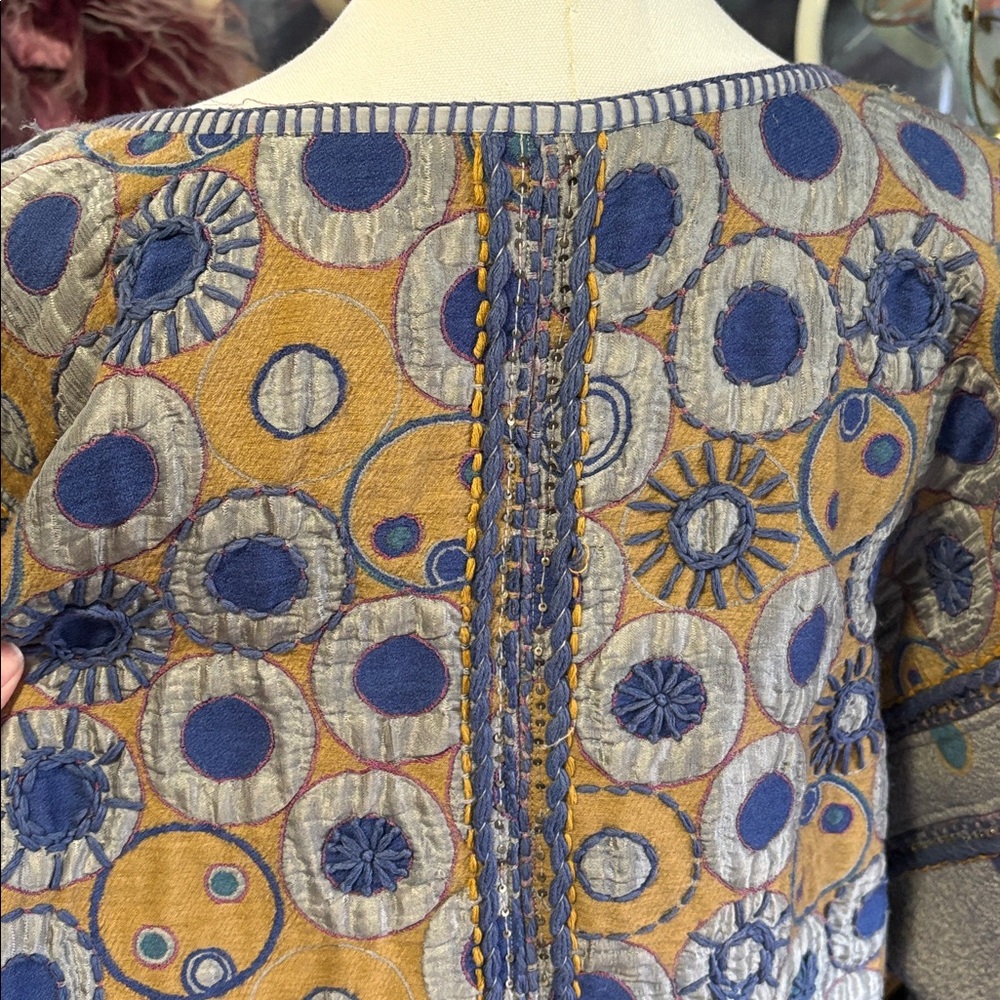 Colorful Patterned Open Front Jacket - Picture 11 of 12